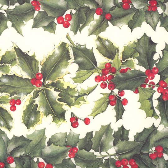 Large Holly Borders Christmas Print Paper ~ Tassotti 